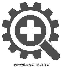 Find Medical Technology vector icon. Style is flat symbol, gray color, rounded angles, white background.