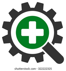 Find Medical Technology vector icon. Style is bi-color flat symbol, green and gray colors, rounded angles, white background.