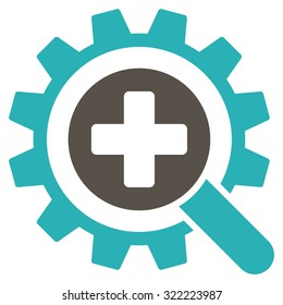 Find Medical Technology vector icon. Style is bi-color flat symbol, grey and cyan colors, rounded angles, white background.