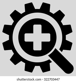 Find Medical Technology vector icon. Style is flat symbol, black color, rounded angles, light gray background.