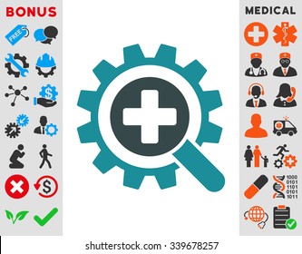 Find Medical Technology Vector Icon With Bonus. Style Is Bicolor Flat Symbol, Soft Blue Colors, Rounded Angles, White Background.