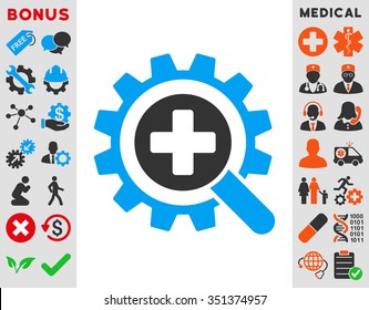 Find Medical Technology vector icon. Style is bicolor flat symbol, blue and gray colors, rounded angles, white background.