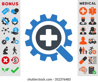 Find Medical Technology vector icon. Style is bicolor flat symbol, smooth blue colors, rounded angles, white background.