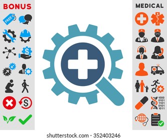 Find Medical Technology vector icon. Style is bicolor flat symbol, cyan and blue colors, rounded angles, white background.