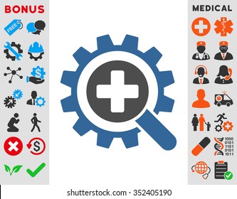 Find Medical Technology vector icon. Style is bicolor flat symbol, cobalt and gray colors, rounded angles, white background.