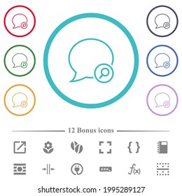 Buscar iconos de color plano en el contorno de los mensajes en contornos de forma circular. 12 íconos adicionales incluidos.