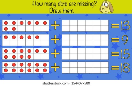 Find missing dots. Children education game, iq test, brain training