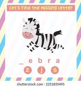Find the missing letter animals worksheet for kids learning insects in English. Educational alphabetic game. Printable worksheet for preschool.  Spelling and writing practise page for children. 