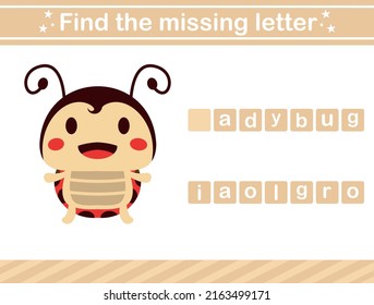 Find the missing letter of animal.suitable for preschool.Educational page for kids