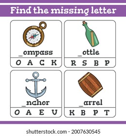 Find the missing letter Game for Preschool Children