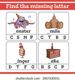 Find the missing letter Game for Preschool Children