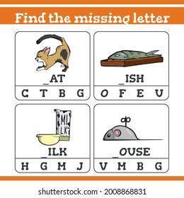 Find the missing letter Game for Preschool Children