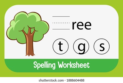 Find missing letter with tree illustration