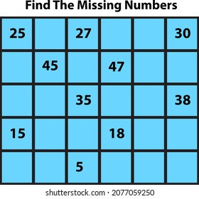 Find The Missing Numbers, Online Educational Kids Activity, Numbers Worksheet 