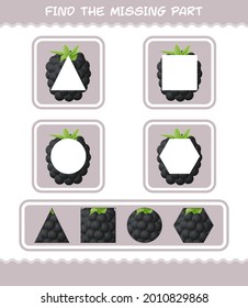 Find the missing parts of cartoon blackberry. Searching game. Educational game for pre shool years kids and toddlers