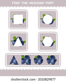 Find the missing parts of cartoon blueberry. Searching game. Educational game for pre shool years kids and toddlers