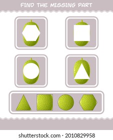 Find the missing parts of cartoon jackfruit. Searching game. Educational game for pre shool years kids and toddlers