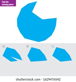 Find the missing piece. Visual intelligence questions, Intelligence question, Logic puzzle vector