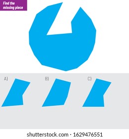 Find the missing piece. Visual intelligence questions, Intelligence question, Logic puzzle vector