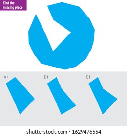 Find the missing piece. Visual intelligence questions, Intelligence question, Logic puzzle vector