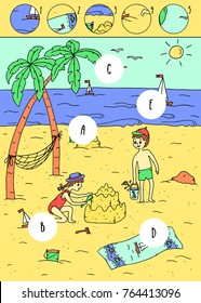 Find missing pieces.Puzzle education game for children.