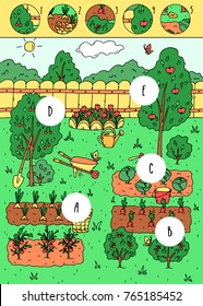 Find missing pieces.Puzzle education game for children.