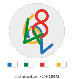 Find the mixed colored numbers. Write down.