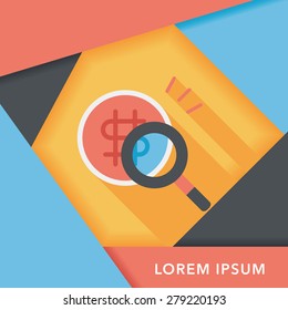 find money flat icon with long shadow,eps10