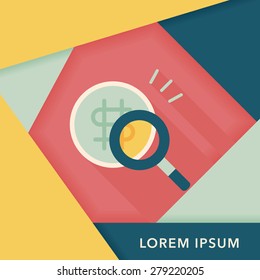 find money flat icon with long shadow,eps10