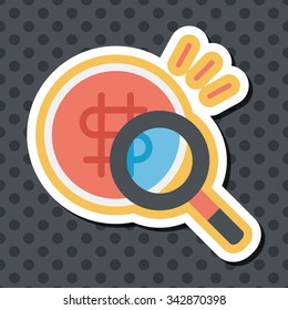 find money flat icon with long shadow,eps10