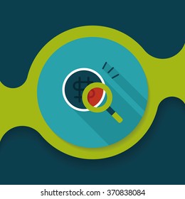 find money flat icon with long shadow,eps10
