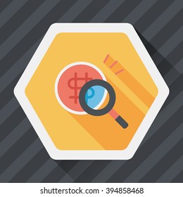 find money flat icon with long shadow,eps10