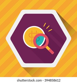 find money flat icon with long shadow,eps10