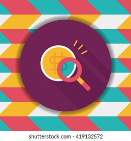 find money flat icon with long shadow,eps10