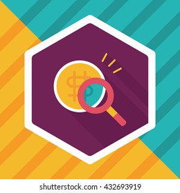 find money flat icon with long shadow,eps10