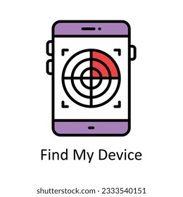 Find My Device Filled Outline Icon Design illustration. Map and Navigation Symbol on White background EPS 10 File