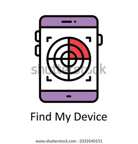 Find My Device Filled Outline Icon Design illustration. Map and Navigation Symbol on White background EPS 10 File