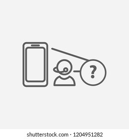 Find my phone icon line symbol. Isolated vector illustration of  icon sign concept for your web site mobile app logo UI design.