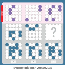 Find the next shape by looking at the example, Intelligence questions, Visual intelligence