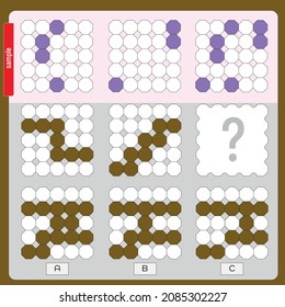 Find the next shape by looking at the example, Intelligence questions, Visual intelligence