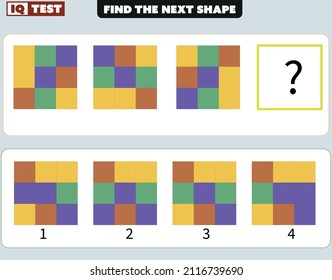 Find the next shape, Visual intelligence questions. IQ Test Intelligence question