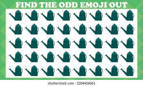 Find The Odd Emoji Out # 11, Visual Logic Puzzle Game. Activity Game For Children. Vector Illustration.