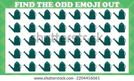Find The Odd Emoji Out # 11, Visual Logic Puzzle Game. Activity Game For Children. Vector Illustration.