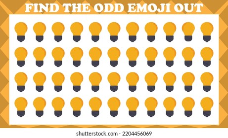 Find The Odd Emoji Out # 14, Visual Logic Puzzle Game. Activity Game For Children. Vector Illustration.