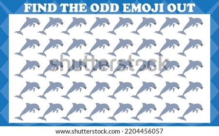 Find The Odd Emoji Out # 4, Visual Logic Puzzle Game. Activity Game For Children. Vector Illustration.