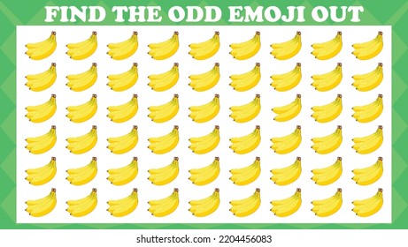 Encuentra La Extraña Salida Emoji # 7, Juego De Rompecabezas De Lógica Visual. Juego De Actividad Para Niños. Ilustración vectorial.