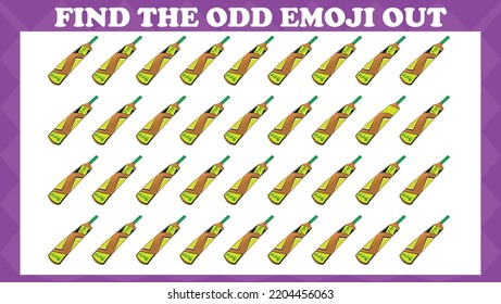 Find The Odd Emoji Out # 8, Visual Logic Puzzle Game. Activity Game For Children. Vector Illustration.