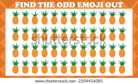 Find The Odd Emoji Out # 9, Visual Logic Puzzle Game. Activity Game For Children. Vector Illustration.
