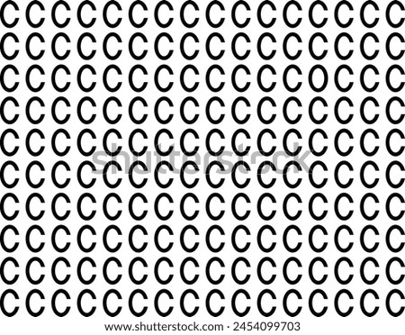 Find the Odd number out of C (O) in black font with black background