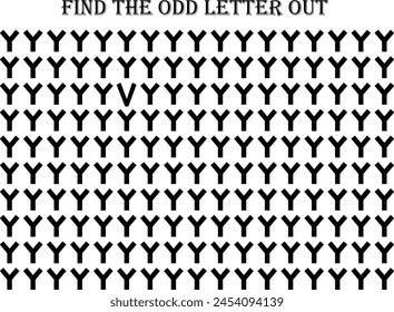 Find the odd number out of Y (V) in black font with white background